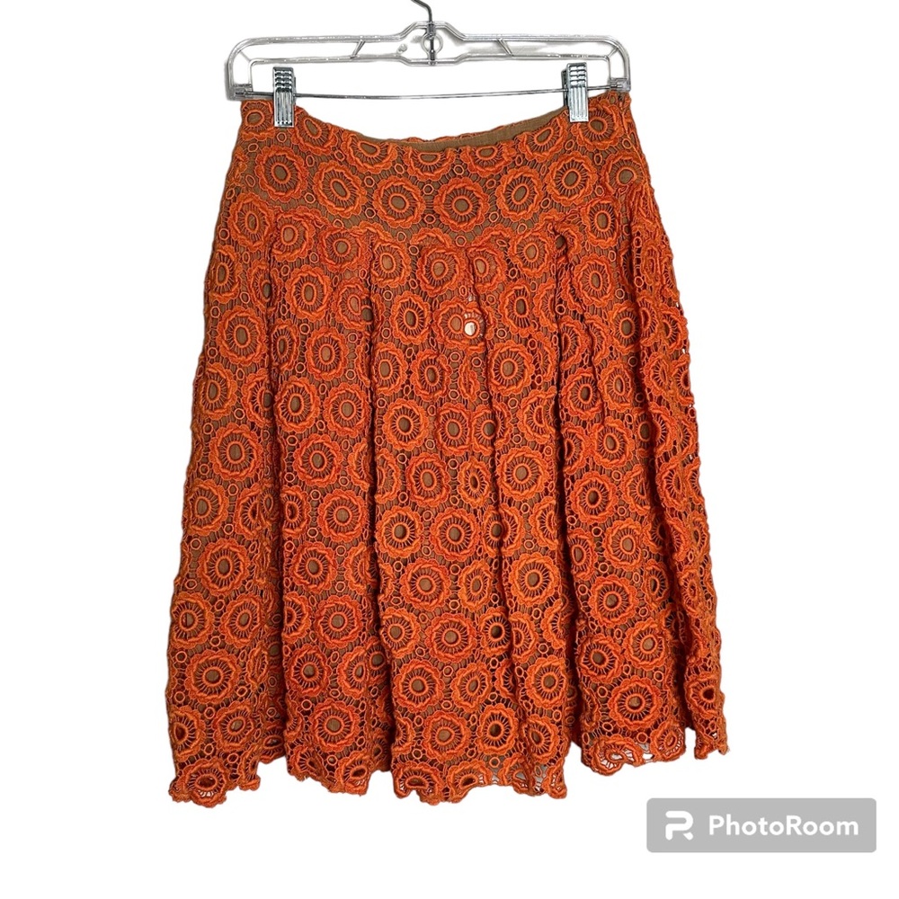 Anthropologie Moulinette Soeurs Orange Tuberose Skirt
